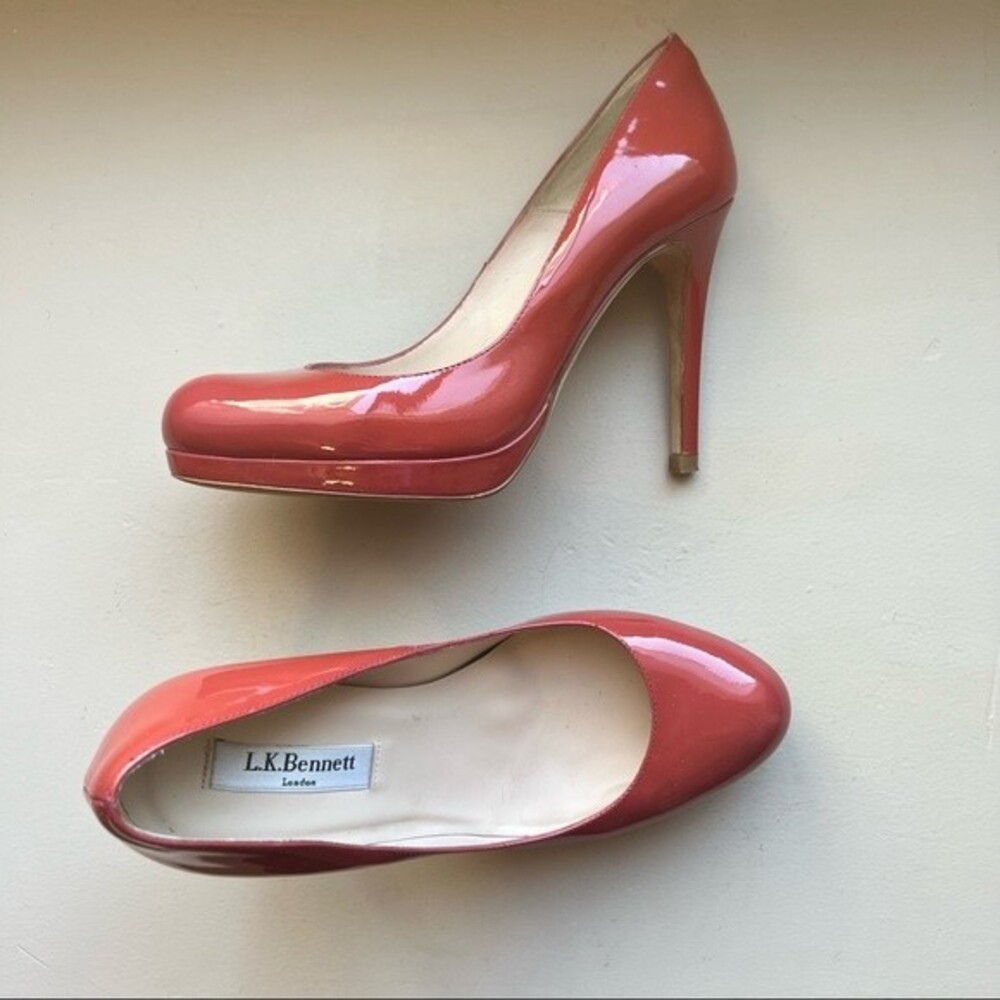 LK Bennett Rust Colored Patent‎ Leather Classic Heels Pumps Women’s EU 38 US 7